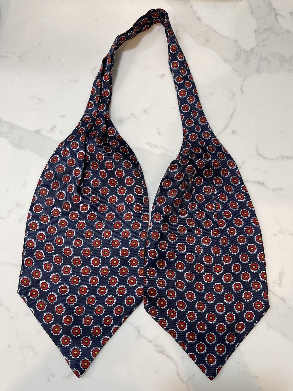 Mens Blue Ascot Cravat One Size Self-Tie Formal Adjustable Classic